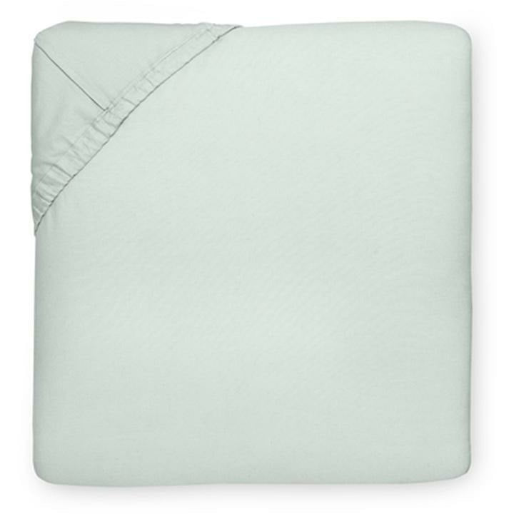 Sferra Celeste Percale Bed Bottom Fitted Sheet Silver Sage Fine Linens