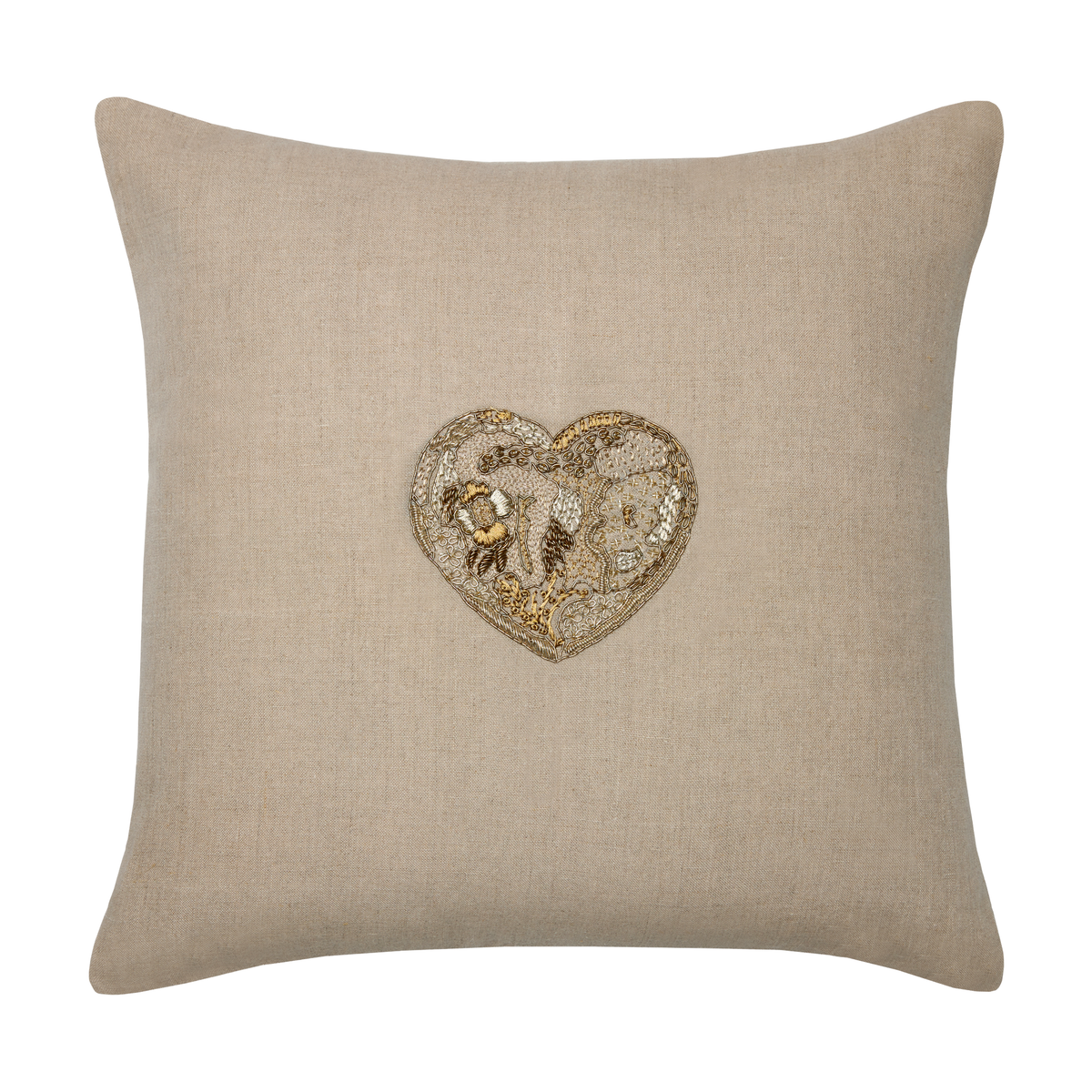 Sferra Cuore Decorative Pillow Gold Color