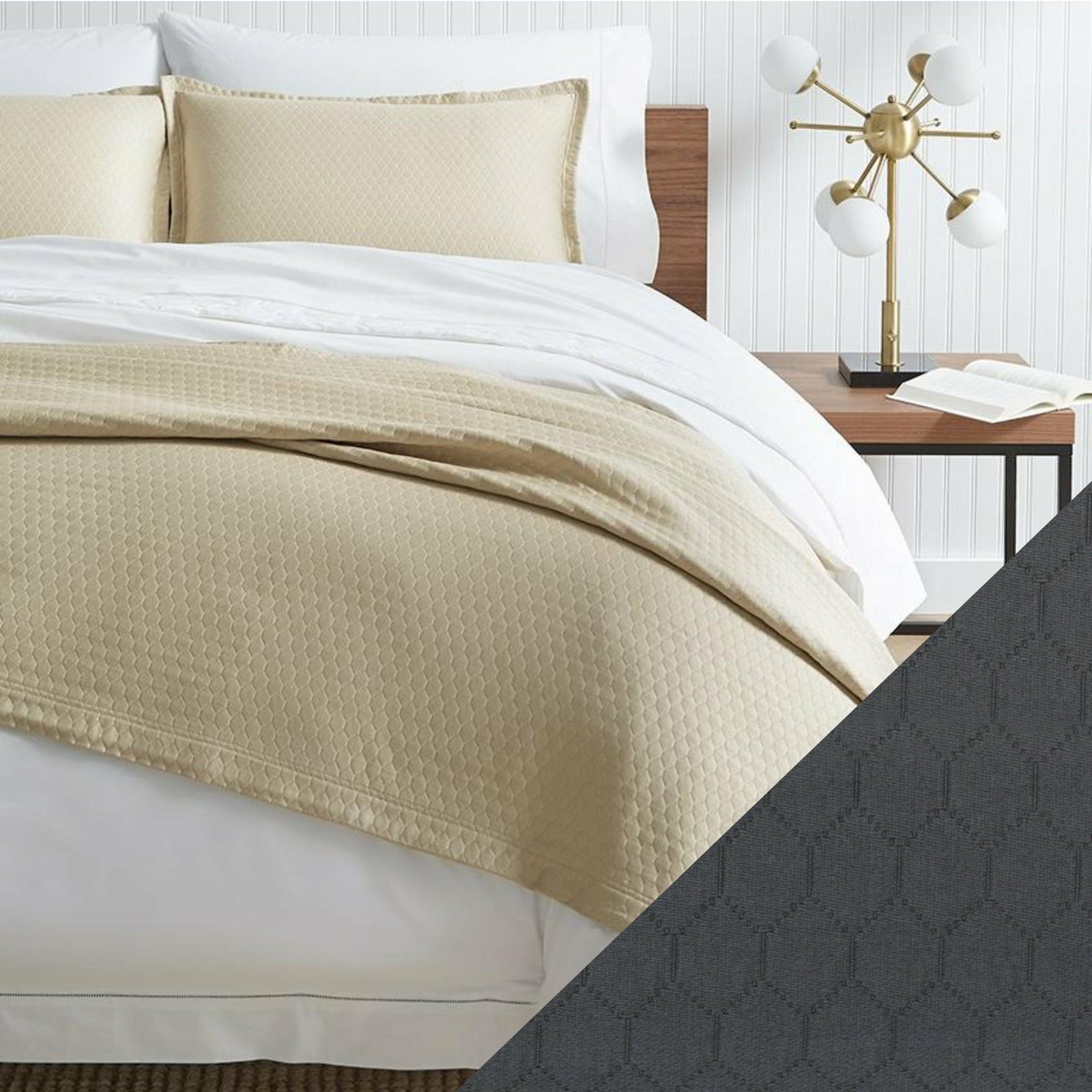 Sferra Favo Bedding Main Charcoal Fine Linens