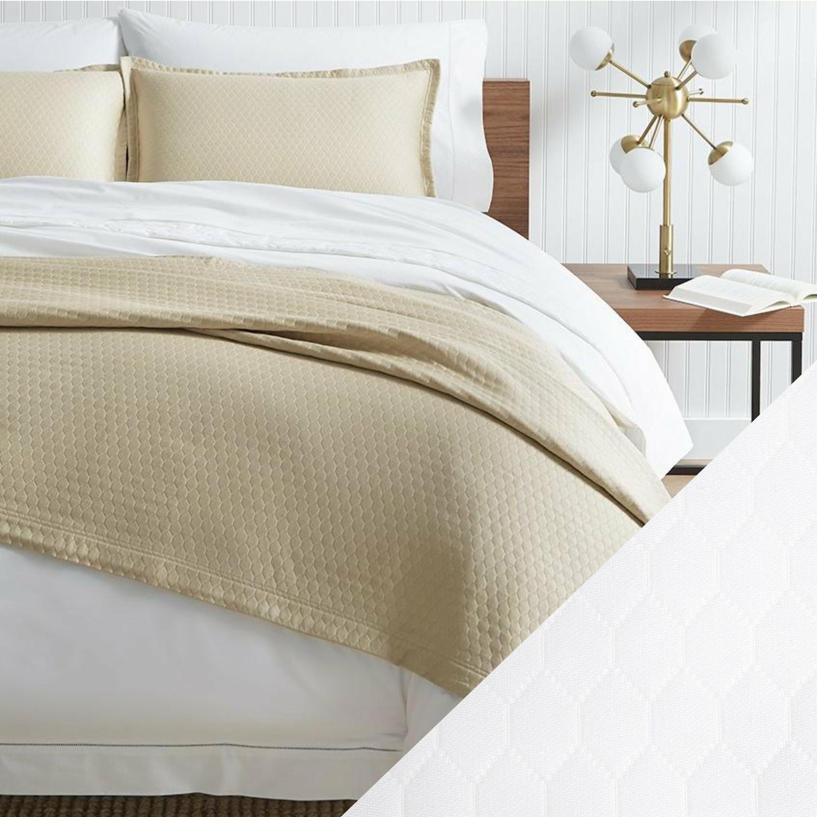 Sferra Favo Bedding Main White Fine Linens