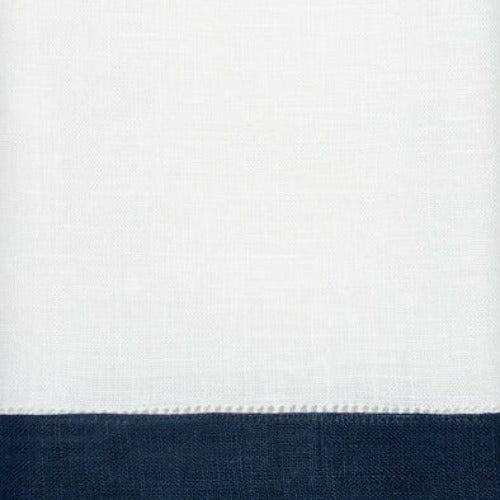 Sferra Filo Tip Towel Swatch White/Navy Fine Linens