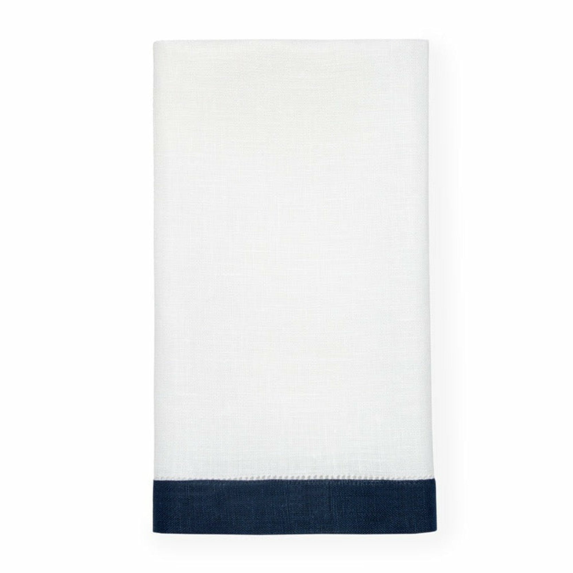 Sferra Filo Tip Towel White/Navy Fine Linens