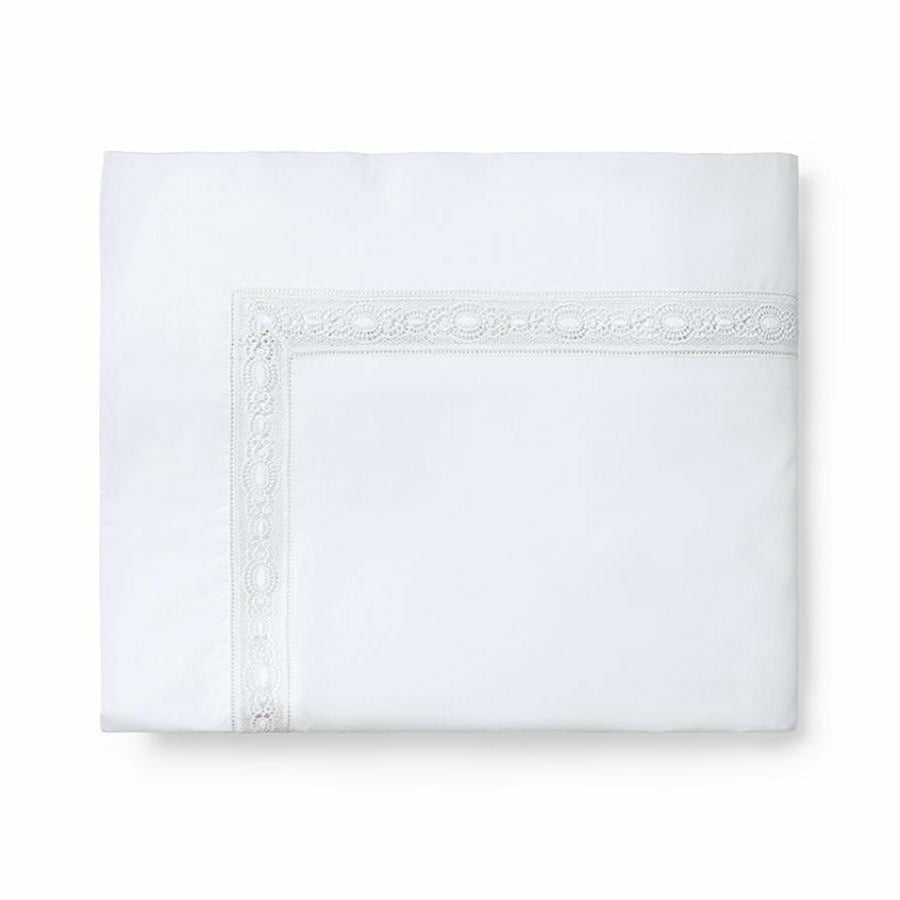 Sferra Giza 45 Lace Bedding Duvet Cover White Fine Linens