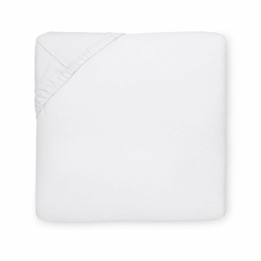 Sferra Giza 45 Percale Bedding White Bottom Fitted Sheet Silo Fine Linens