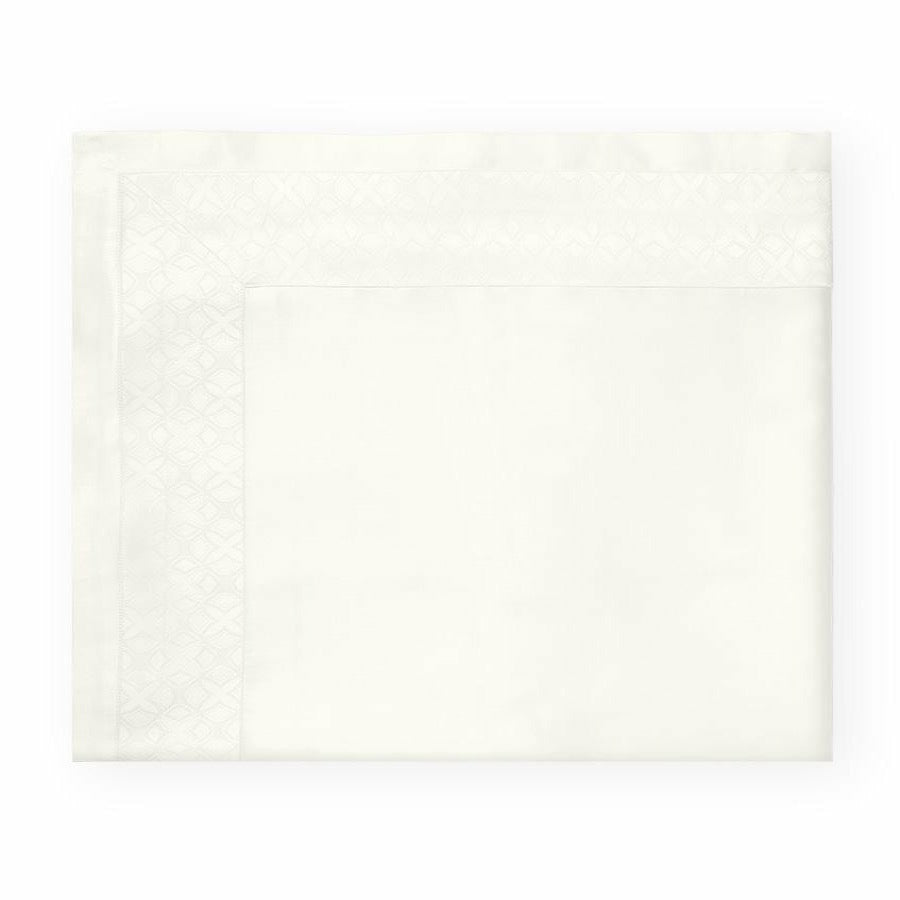 Sferra Giza 45 Quatrefoil Bedding Flat Sheet Ivory Fine Linens