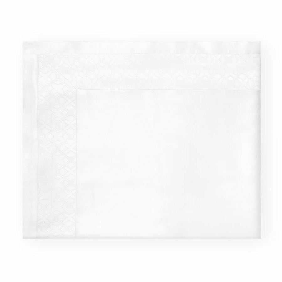 Sferra Giza 45 Quatrefoil Bedding Flat Sheet White Fine Linens