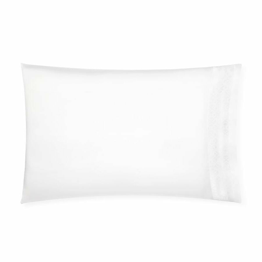 Sferra Giza 45 Quatrefoil Bedding Pillowcase White Fine Linens