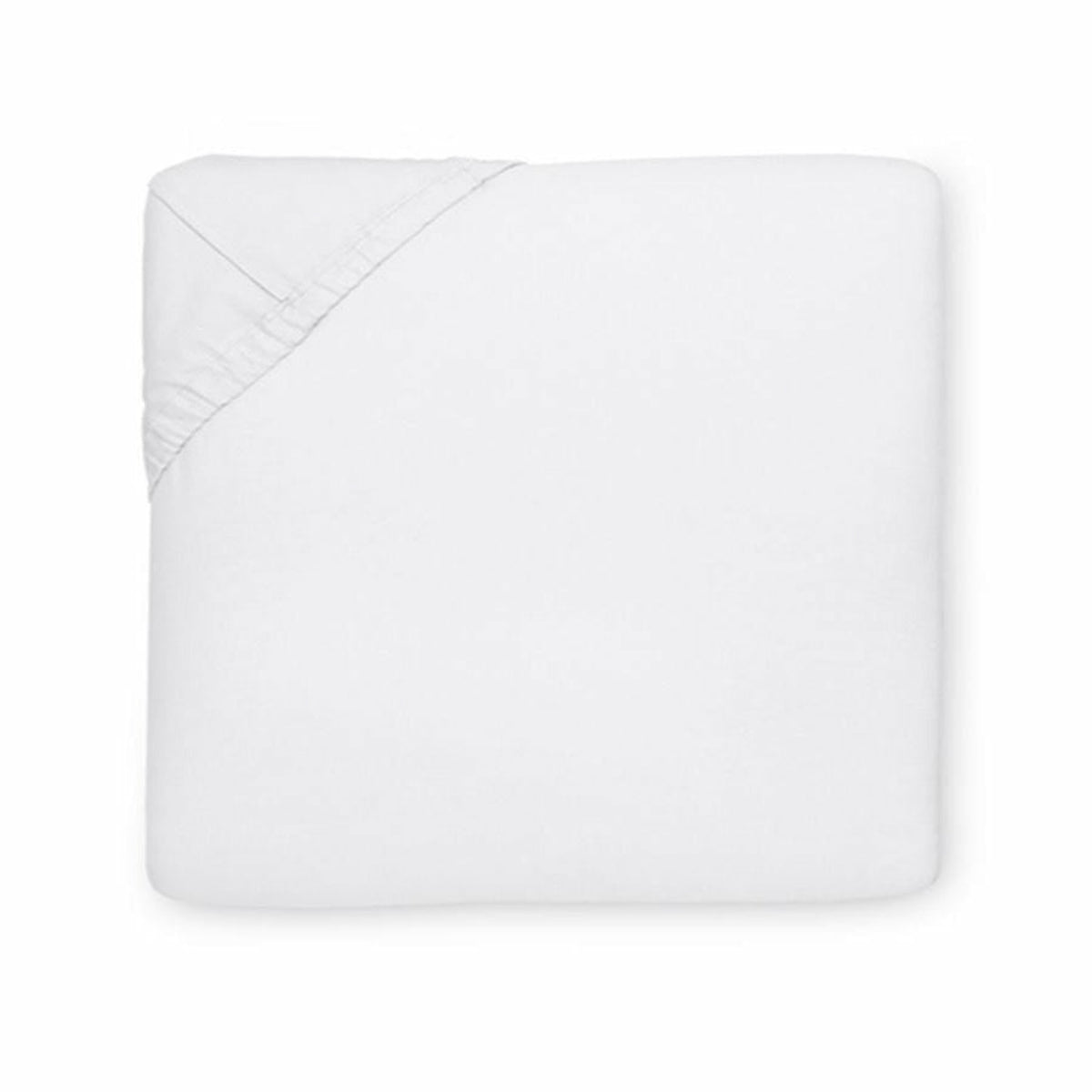 Sferra Giza 45 Ornato Bedding Fitted Sheet White Fine Linens