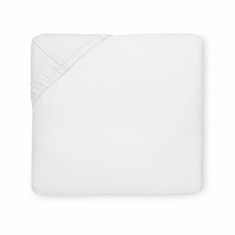 Sferra Giza 45 Quatrefoil Bedding Fitted Sheet White Fine Linens