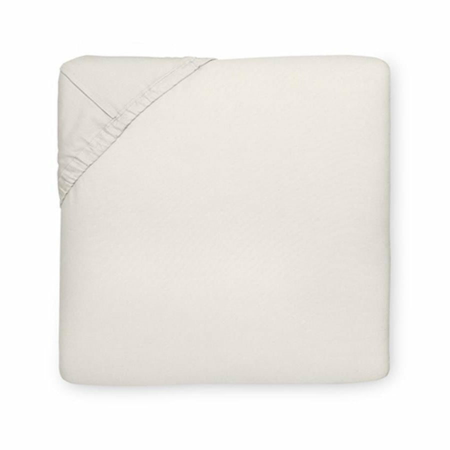 Sferra Giza 45 Percale Bedding Ivory Bottom Fitted Sheet Silo Fine Linens