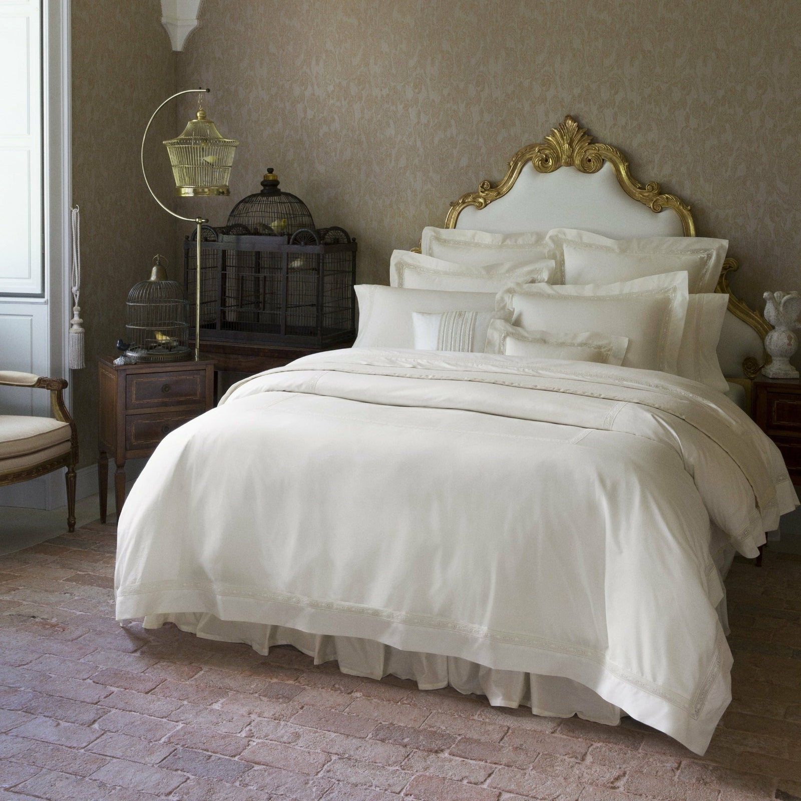 Sferra Giza 45 Lace Bedding Main Ivory Fine Linens