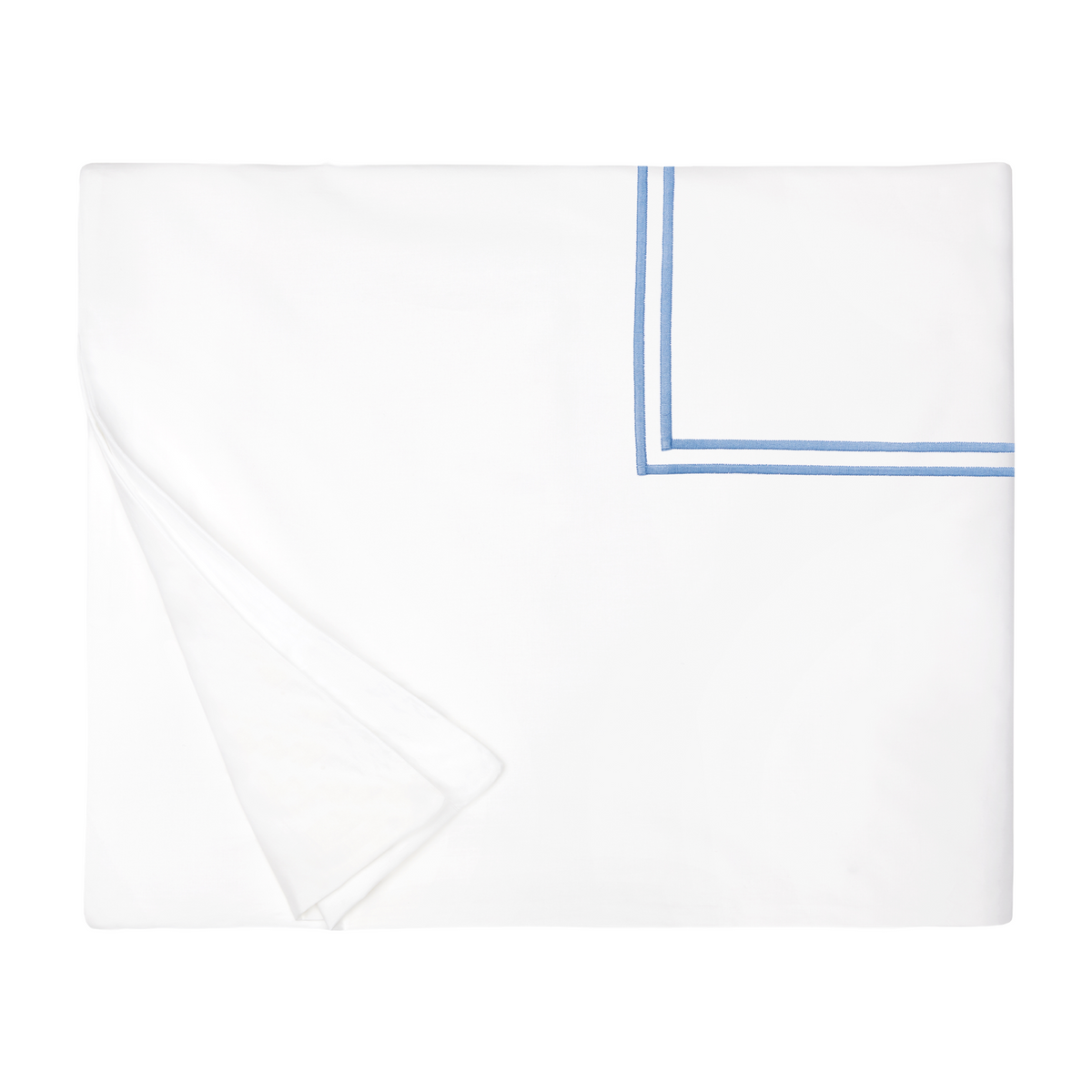 Folded Duvet Cover of Sferra Grande Hotel Collection Layered White Ocean