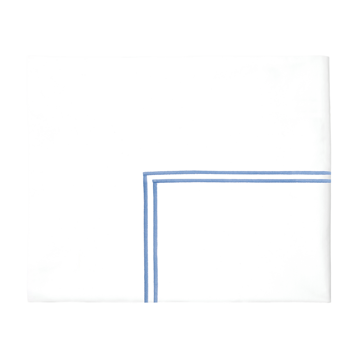 Folded Flat Sheet of Sferra Grande Hotel Collection Folded White Ocean