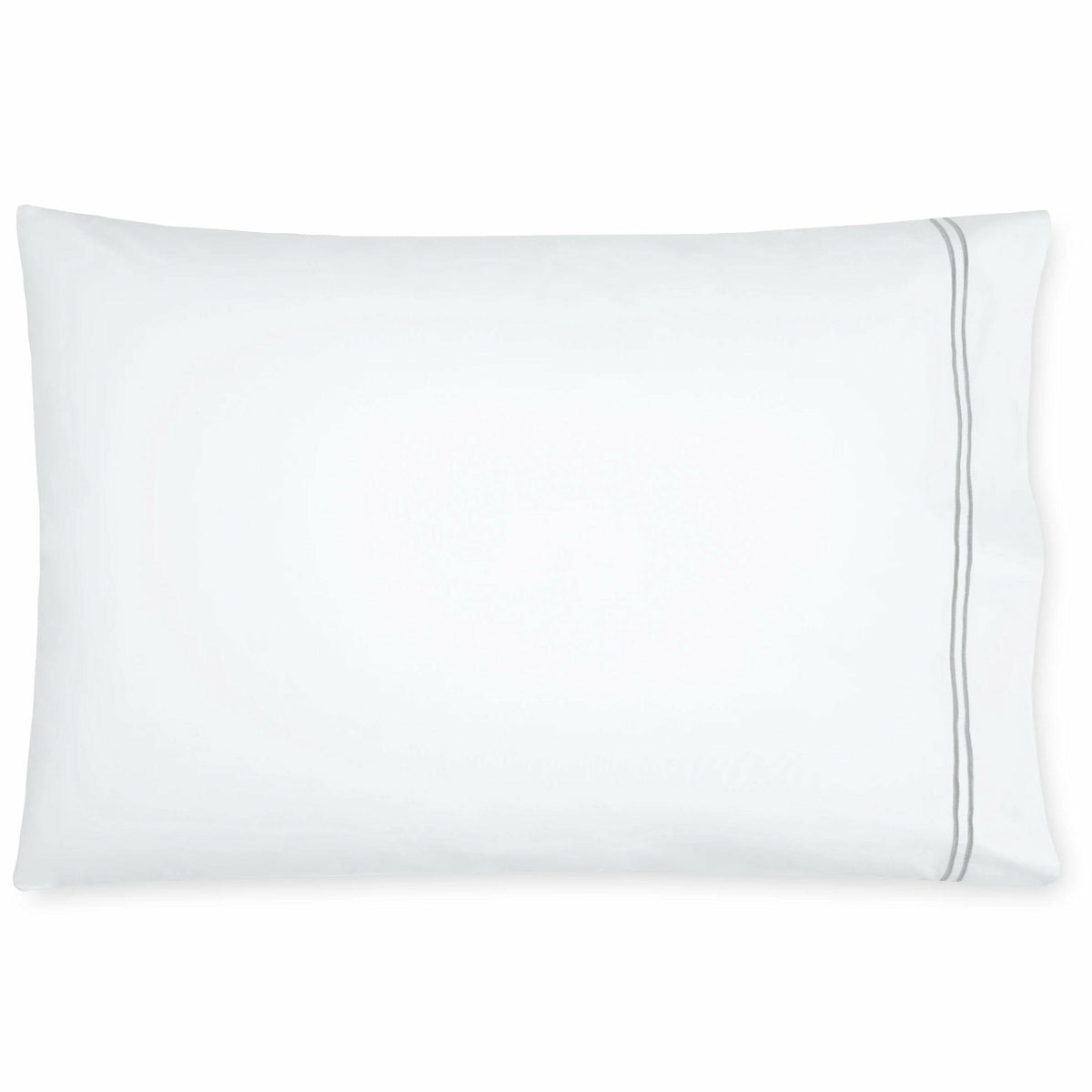 Sferra Grande Hotel Collection Pair of Two Pillowcases White/Silver Fine Linens