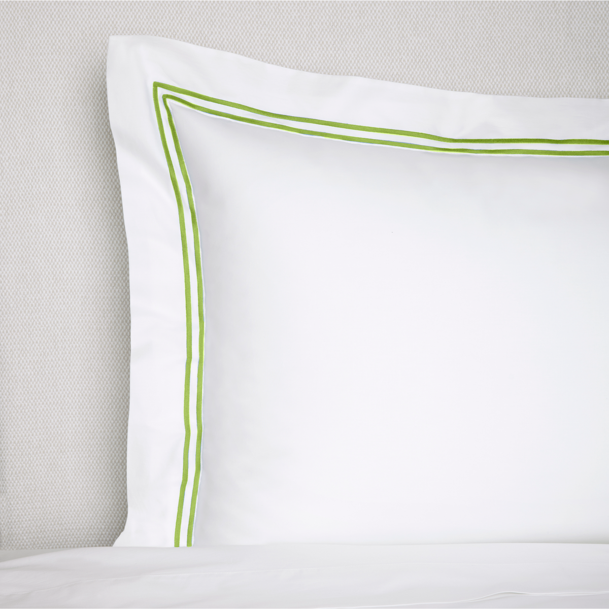 Sferra Grande Hotel Collection Sham on Bed White Fern