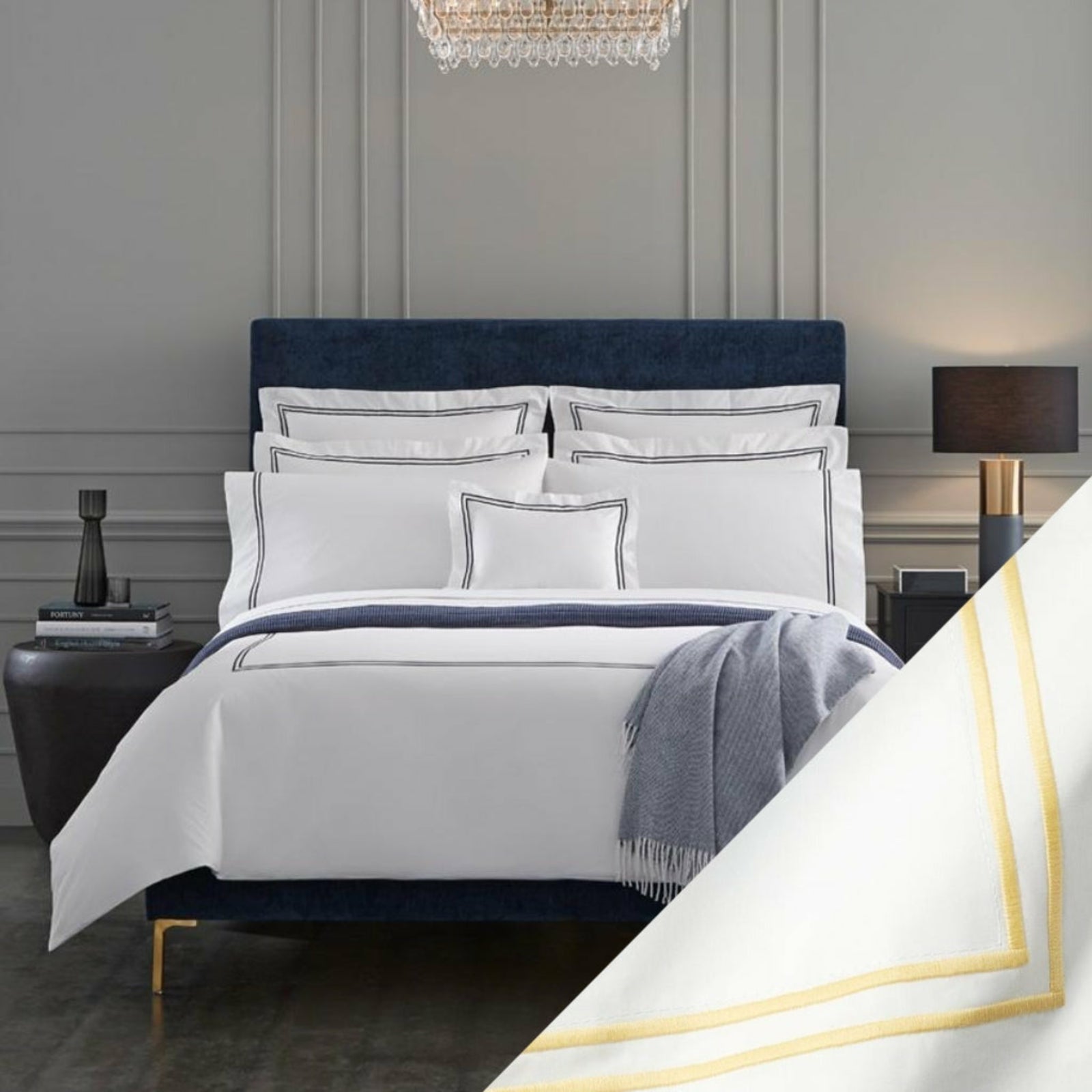 Sferra Grande Hotel Collection White/Banana Fine Linens