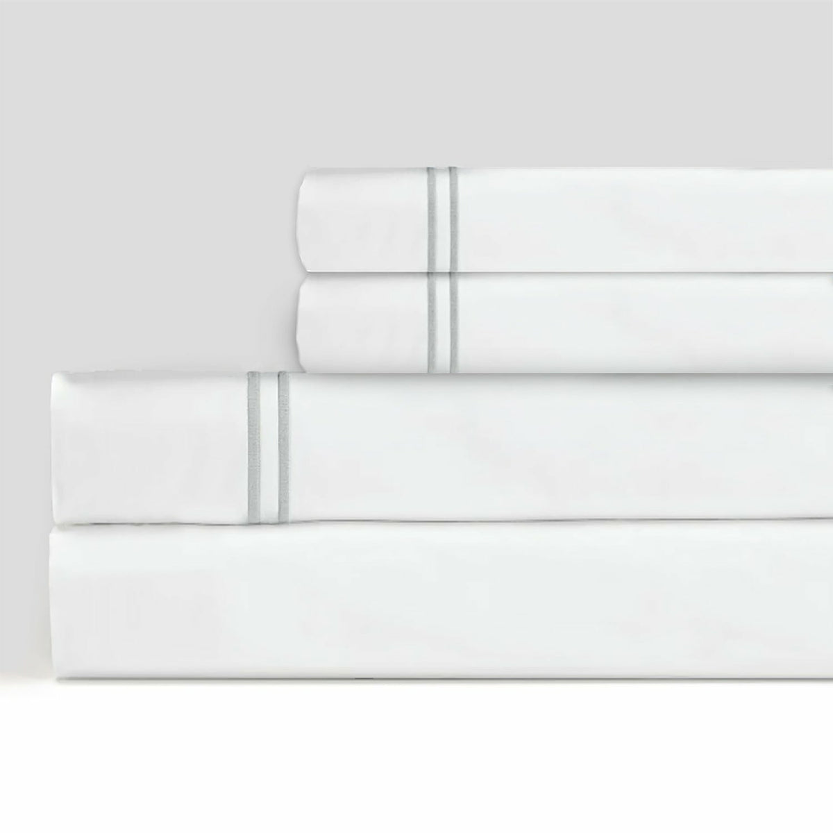 Sferra Grande Hotel Sheet Sets White/Silver Fine Linens