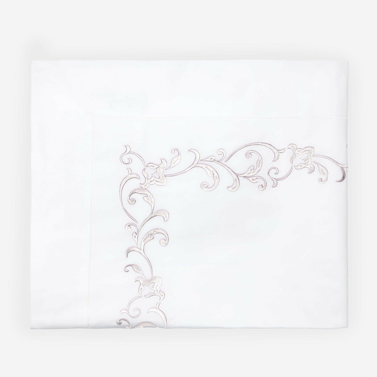 Sferra Griante Bedding Flat Sheet White/Opal Fine Linens