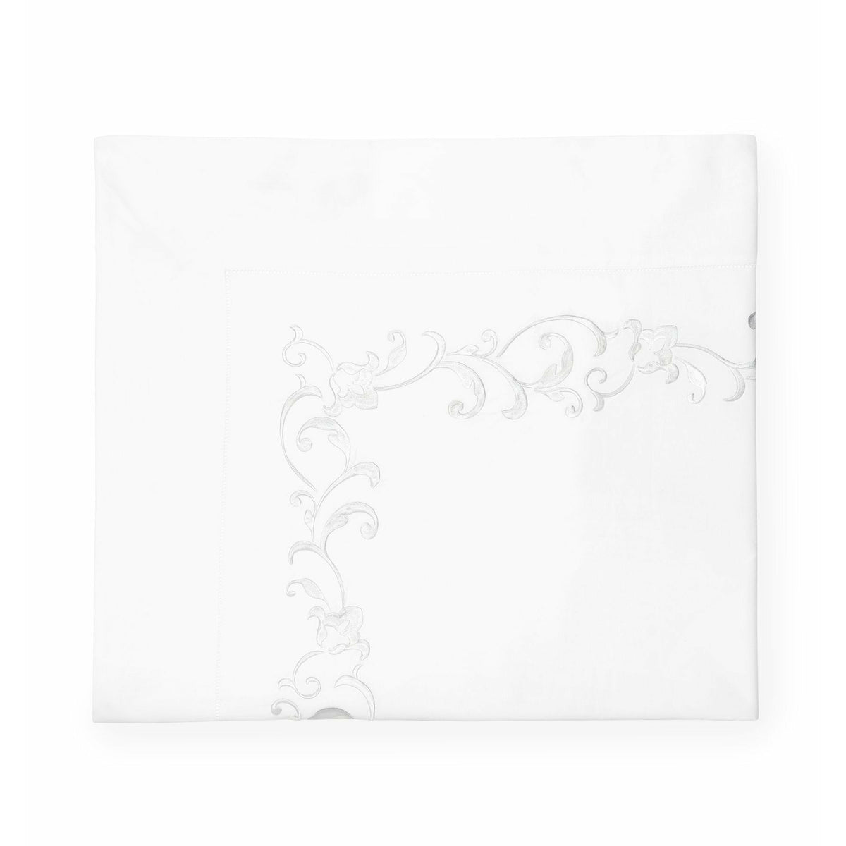 Sferra Griante Bedding Flat Sheet White/White Fine Linens