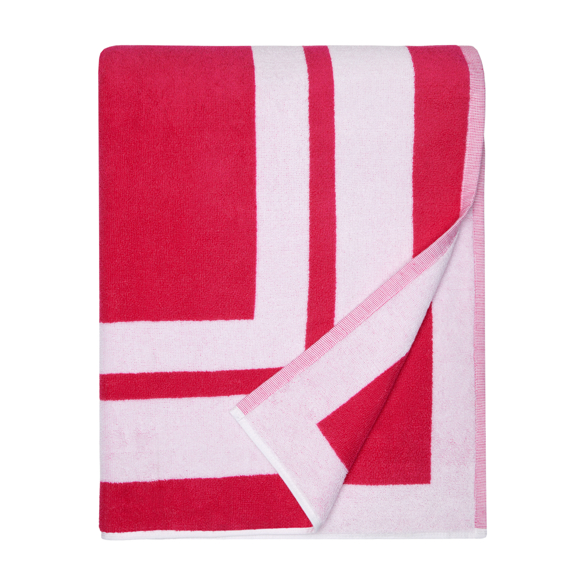 Folded Silo of Sferra Mareta Beach Towels Passion Fruit Color