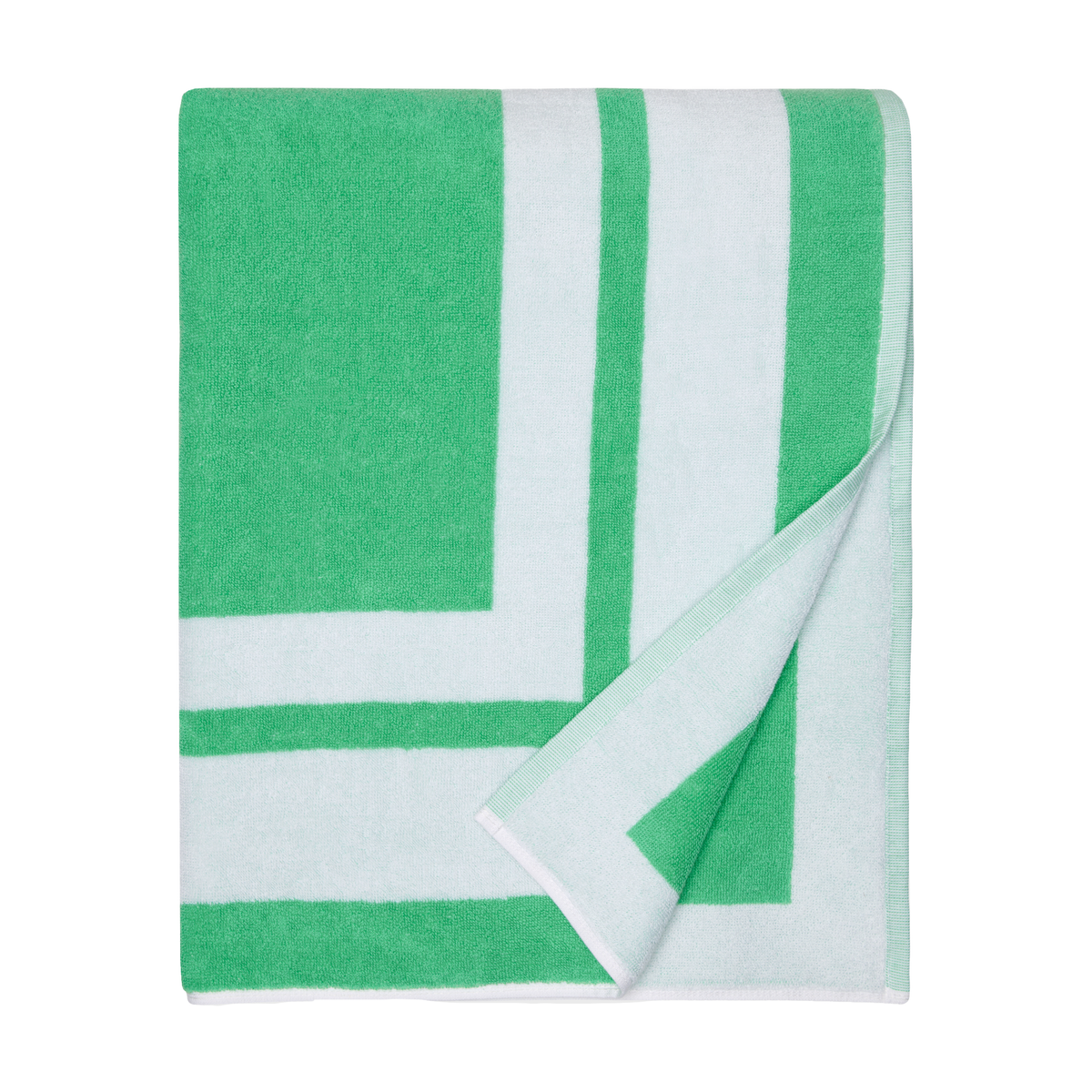 Folded Silo of Sferra Mareta Beach Towels Seafoam Color