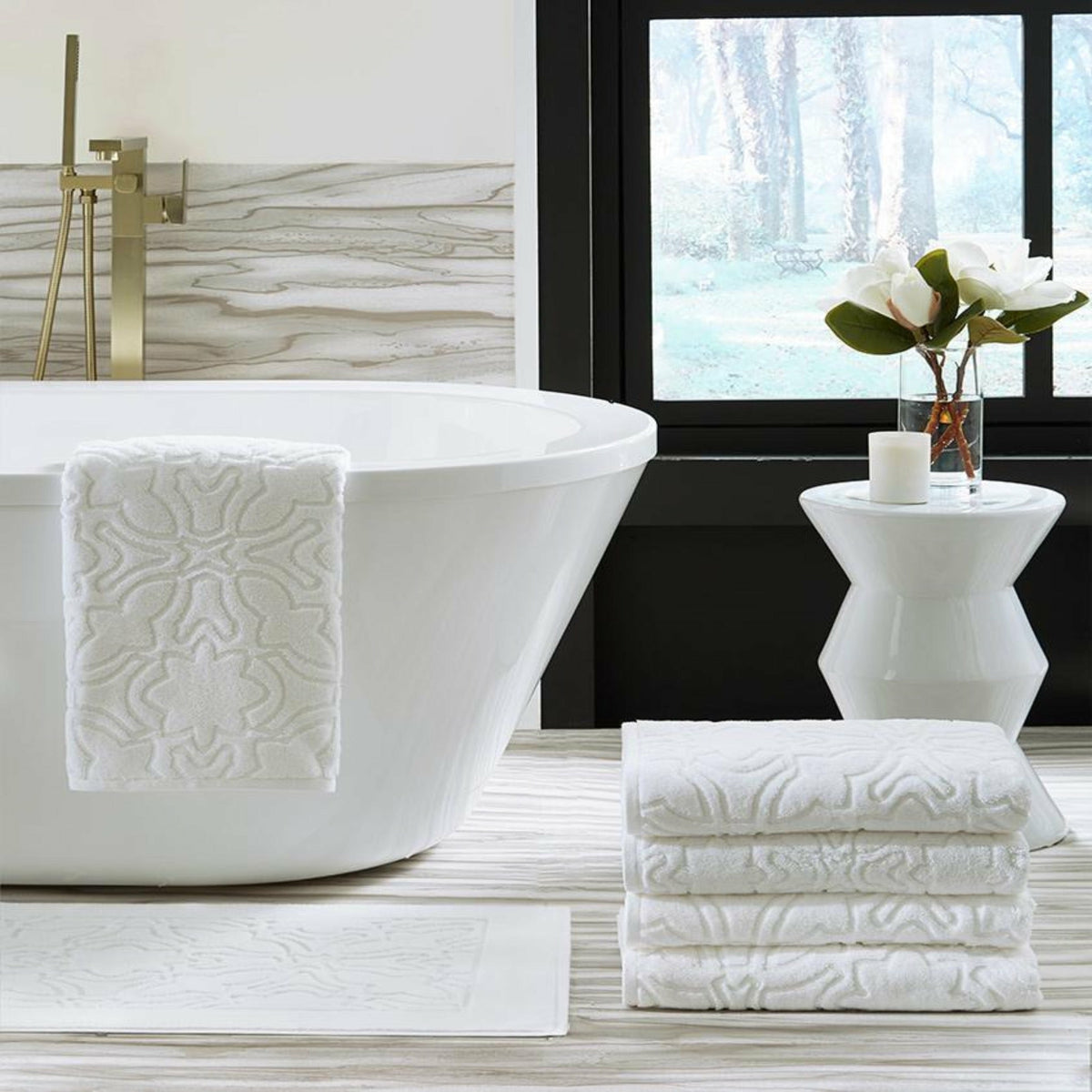 Sferra Moresco Bath Towels Lifestyle Fine Linens