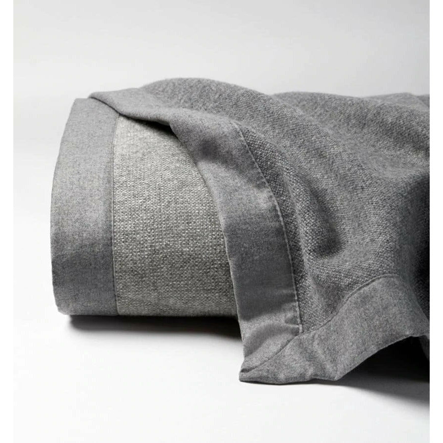 Sferra Nerino Blanket Detail Grey/Light Grey Fine Linens