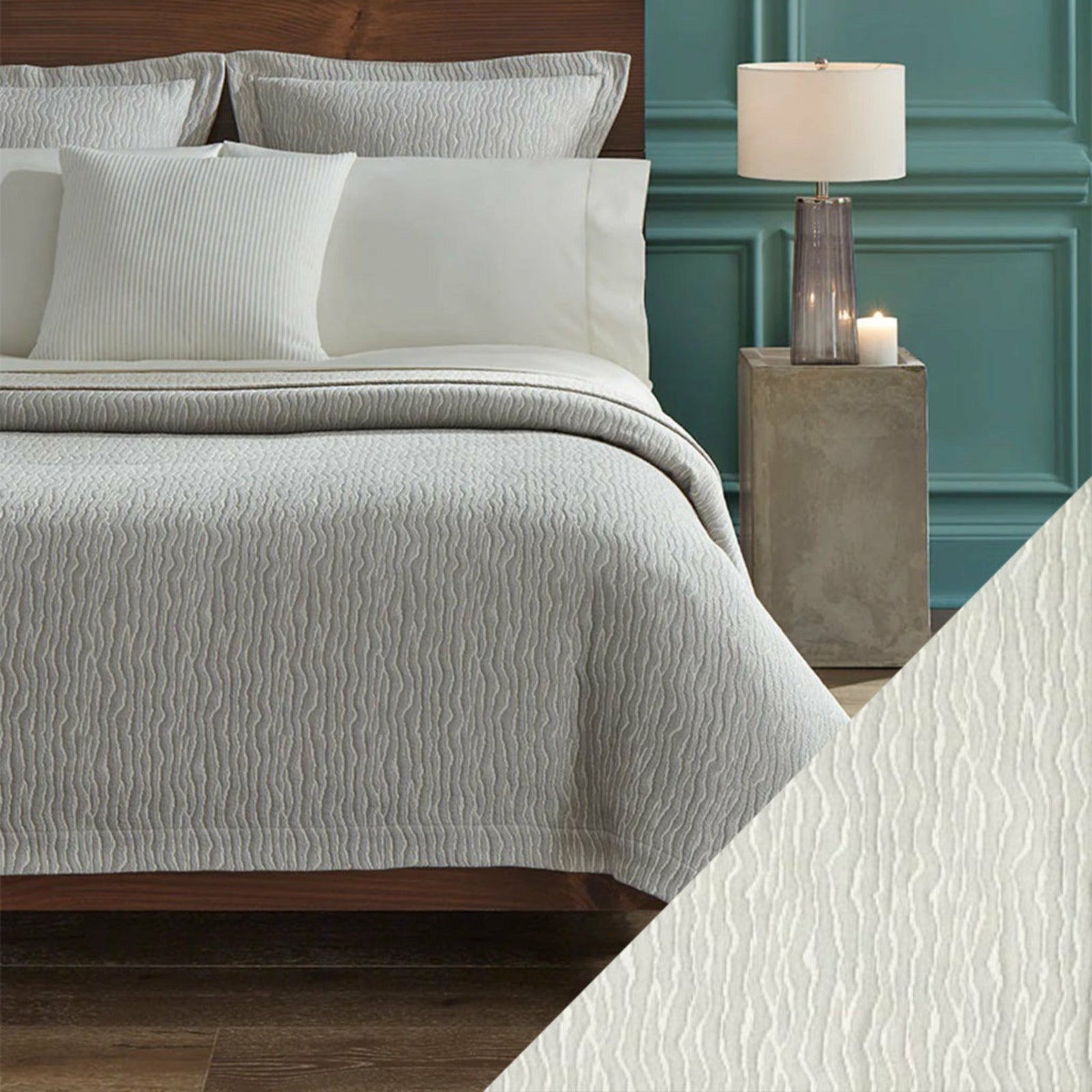 Sferra Ondate Bedding Swatch Bluefin Fine Linens