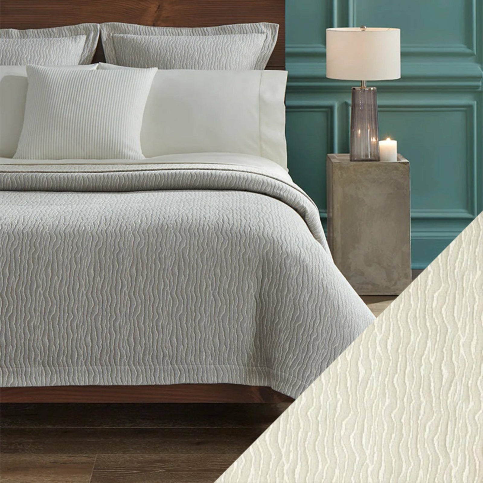 Sferra Ondate Bedding Dark Khaki Fine Linens