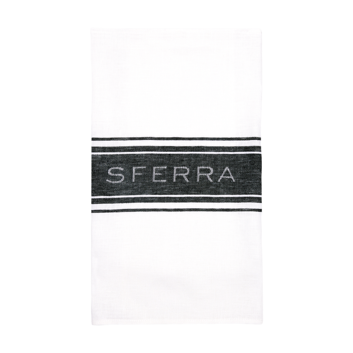 Sferra Parma Kitchen Towel White Black Fine Linens
