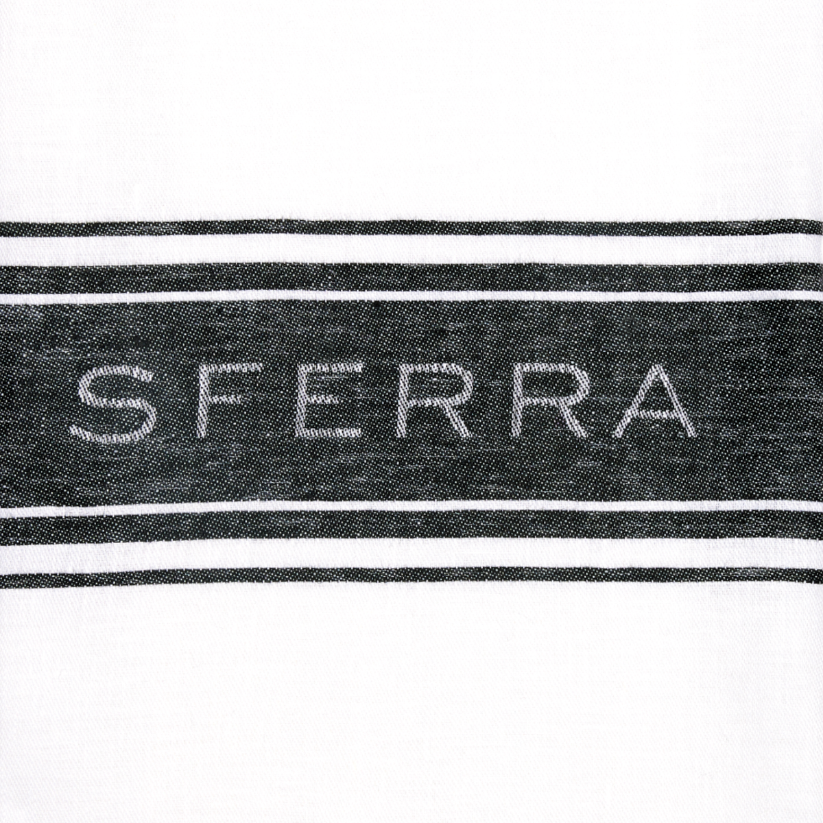 Sferra Parma Kitchen Towel Swatch White Black Fine Linens