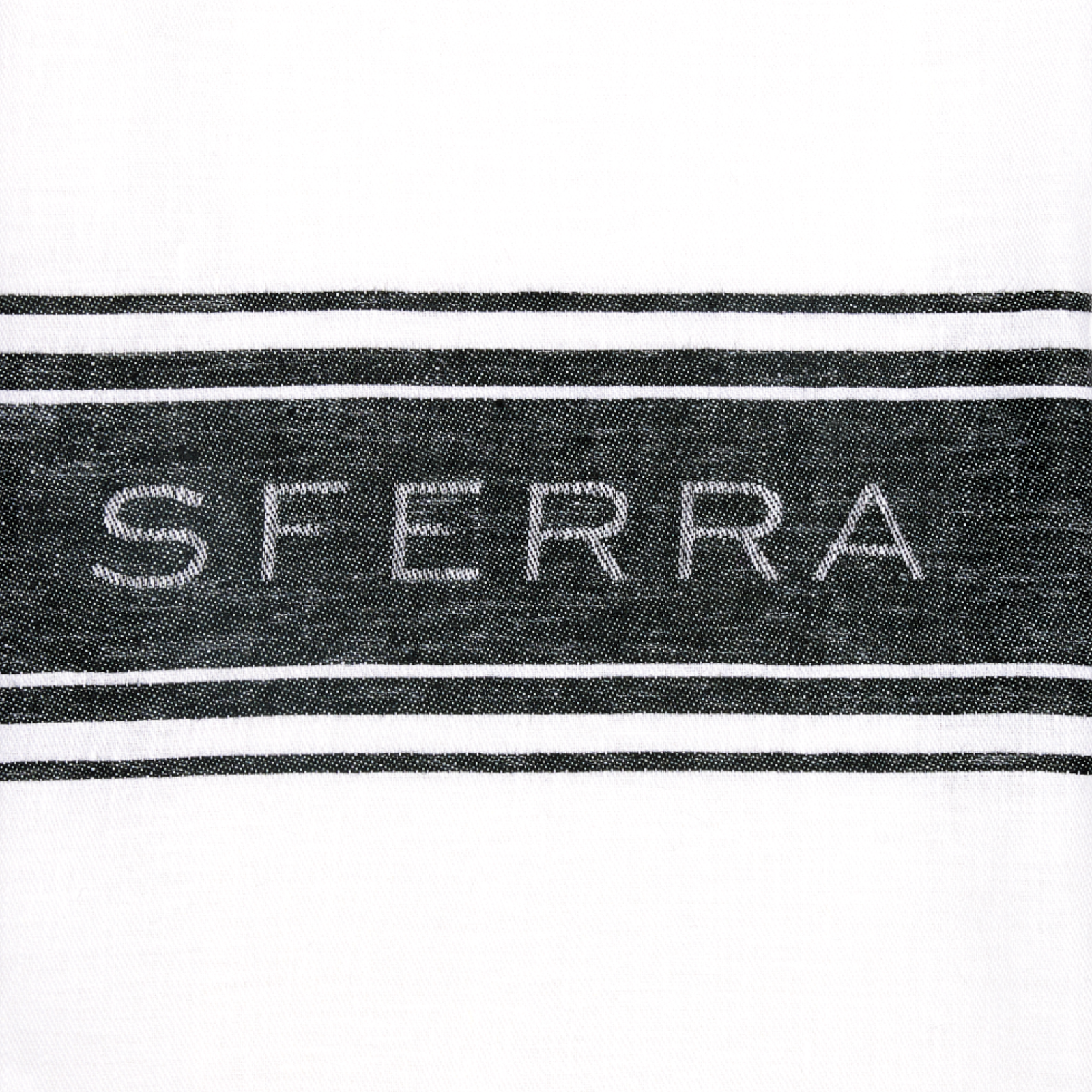 Sferra Parma Kitchen Towel White Black Fine Linens