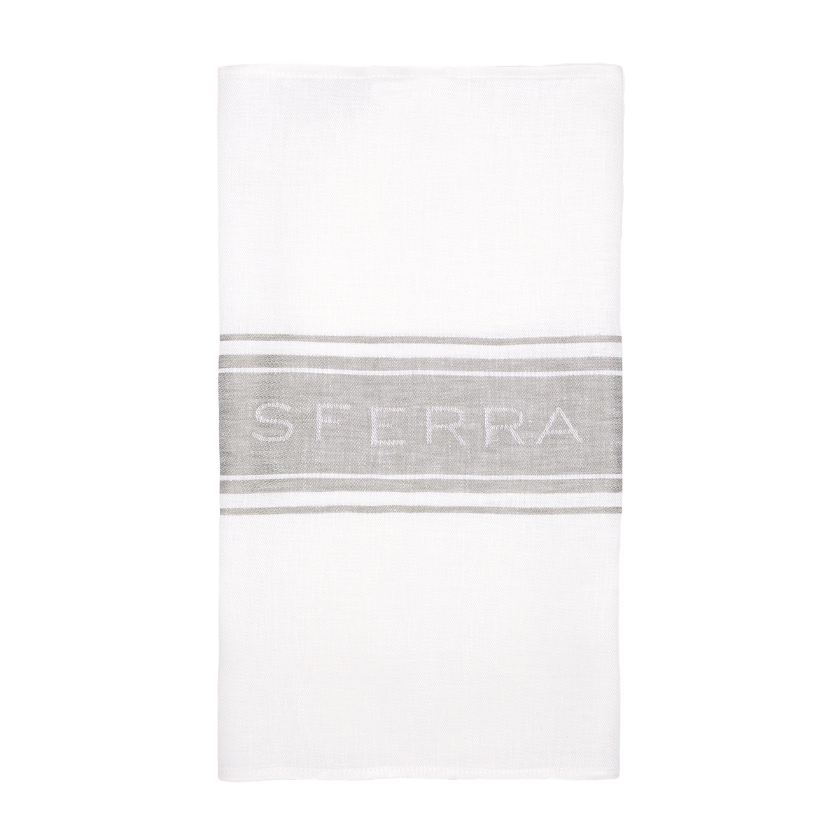 Sferra Parma Kitchen Towel White Grey Fine Linens