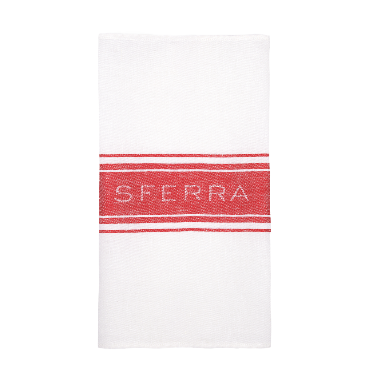 Sferra Parma Kitchen Towel White Red