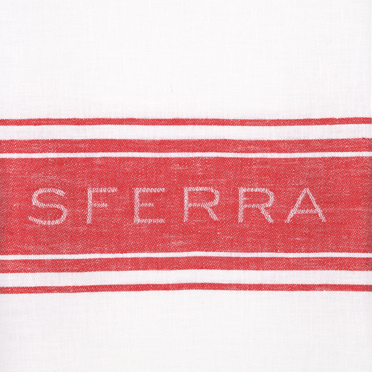 Sferra Parma Kitchen Swatch Towel White Red