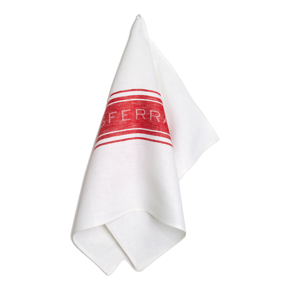 Sferra Parma Kitchen Hanging Towel White Red