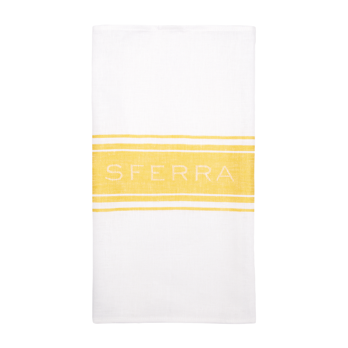 Sferra Parma Kitchen Towel White Yellow Fine Linens