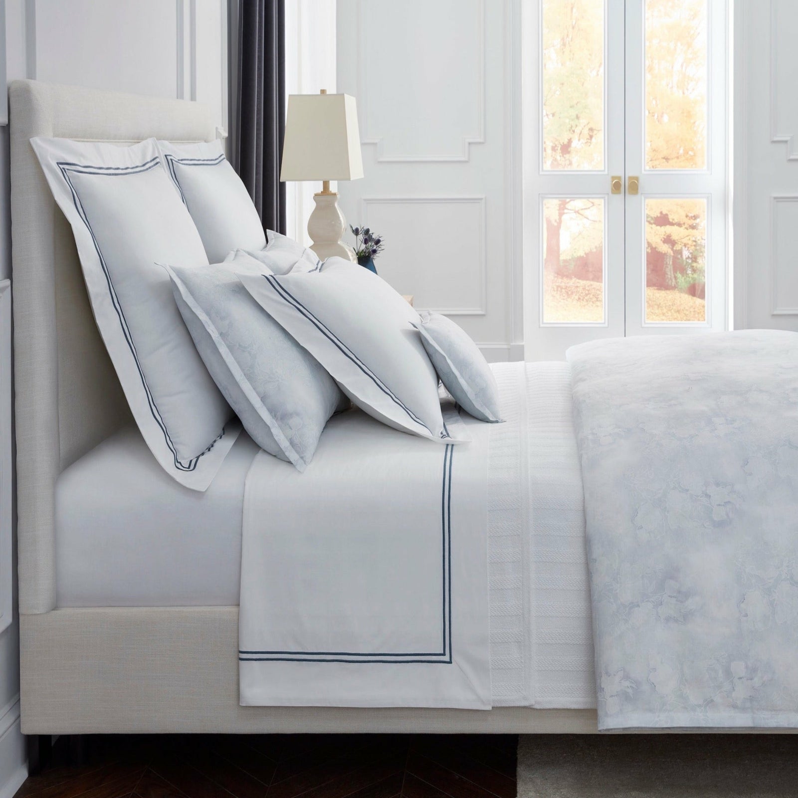 Sferra Pastena Bedding Main Azure Fine Linens