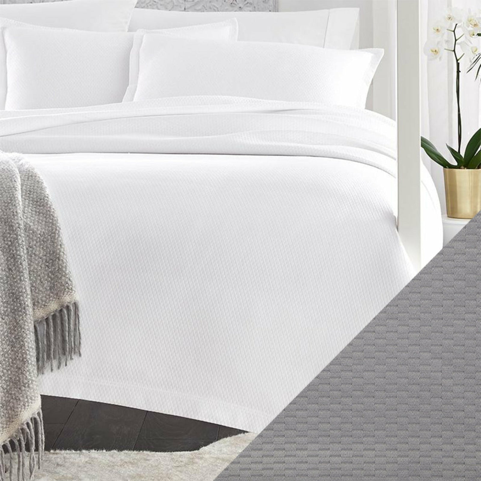 Sferra Perrio Bedding Silver Fine Linens