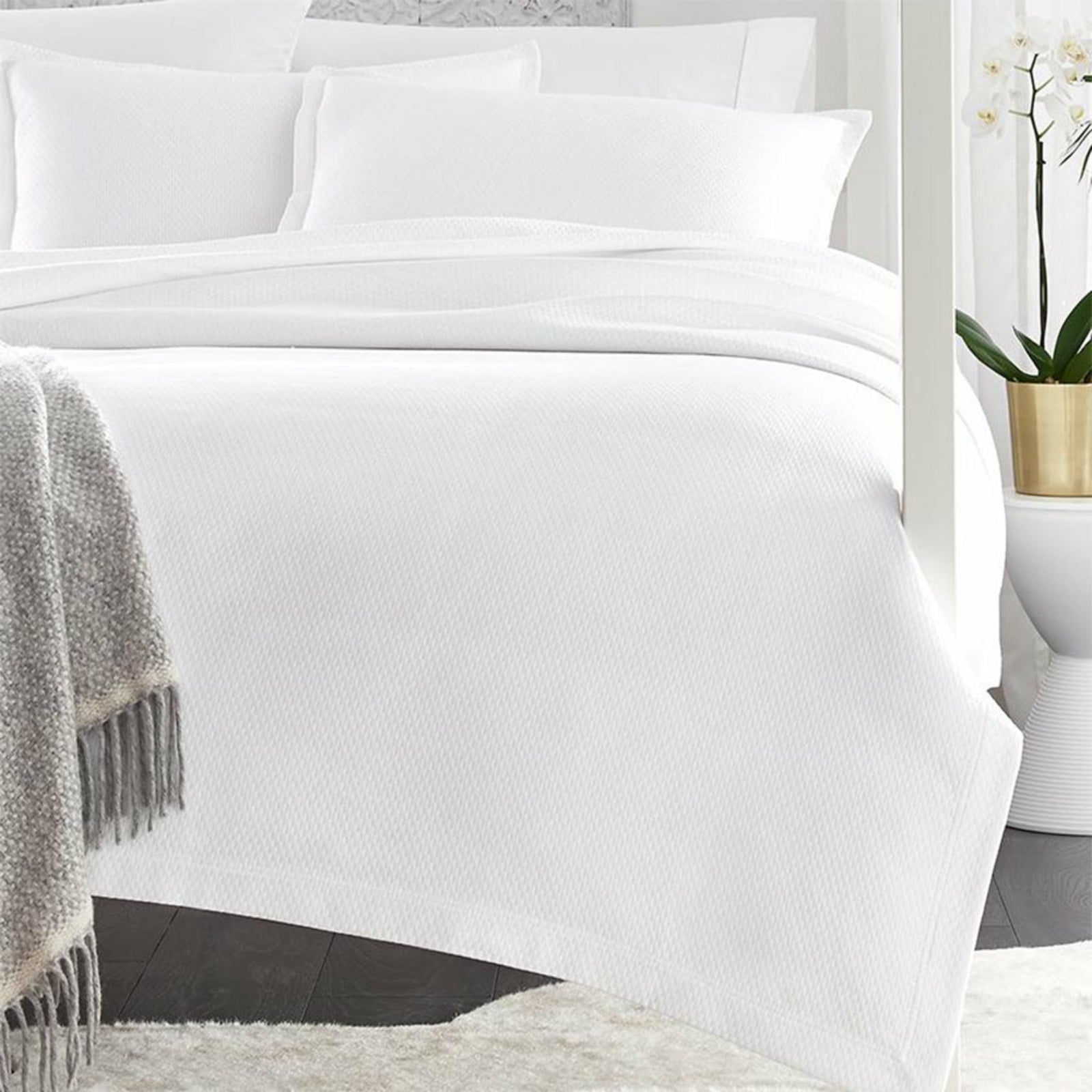 Sferra Perrio Bedding White Fine Linens