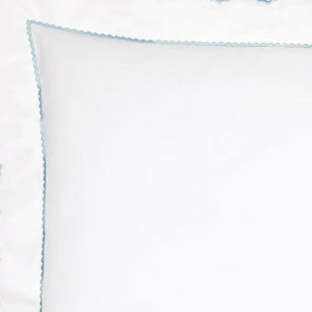 Sferra Pettine Bedding Collection Swatch White/Sky Fine Linens