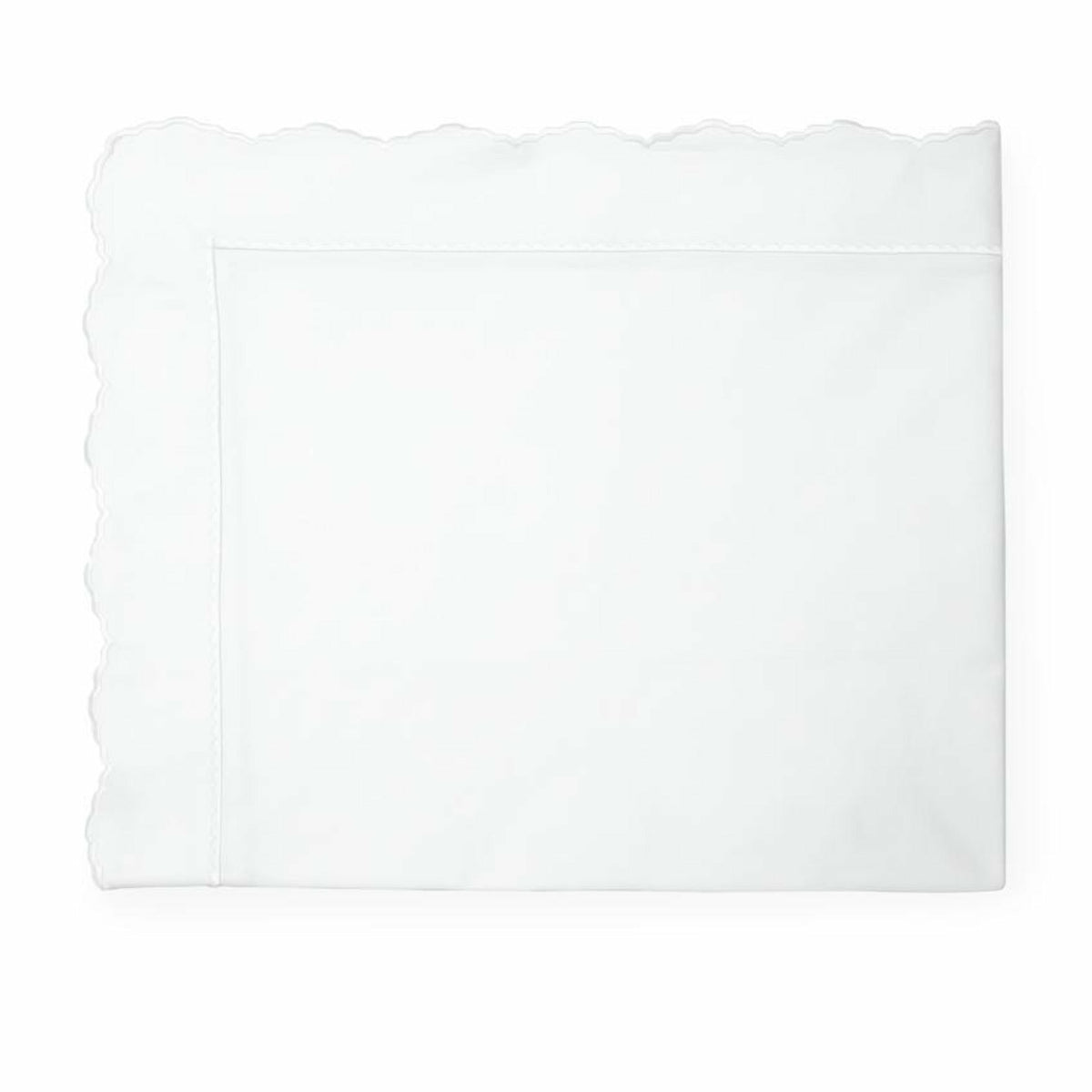 Sferra Pettine Bedding Collection Flat Sheet White/White Fine Linens