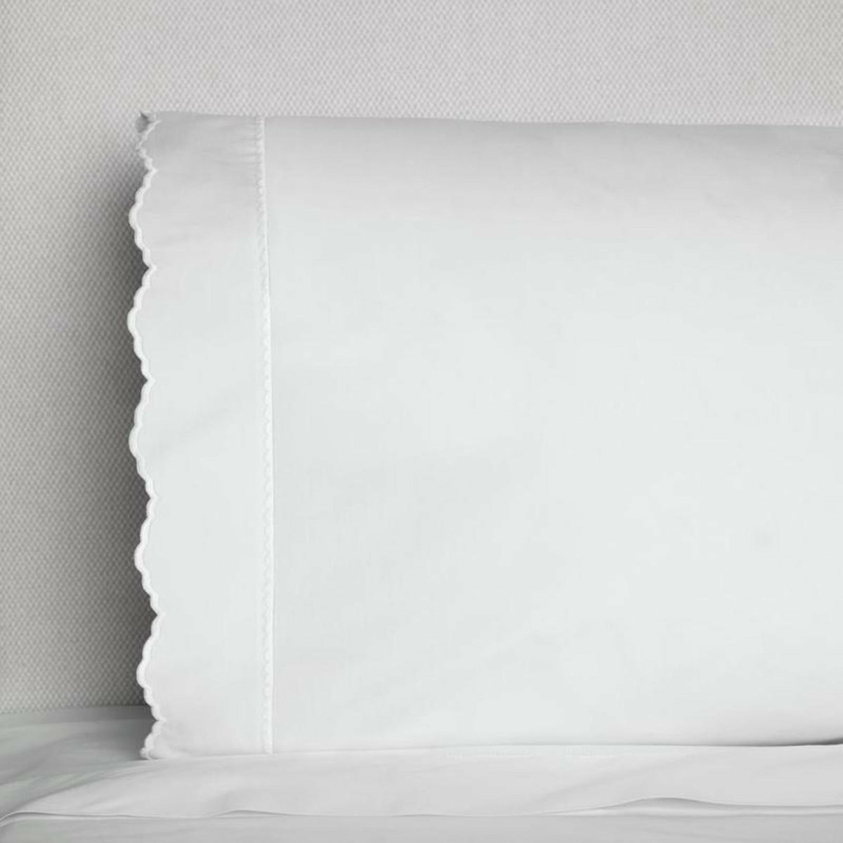 Sferra Pettine Bedding Collection Pillowcase Corner White/White Fine Linens