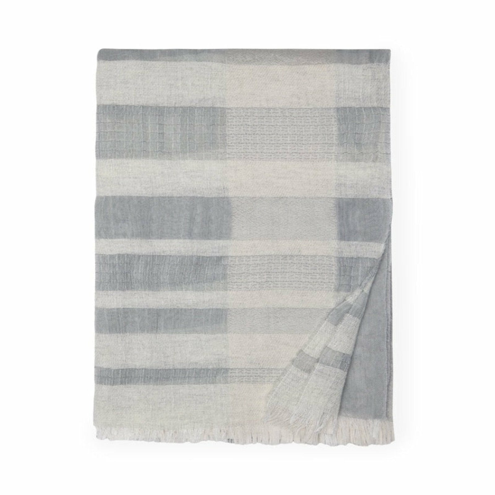 Sferra Rimini Fringed Throw Blanket Grey Fine Linens