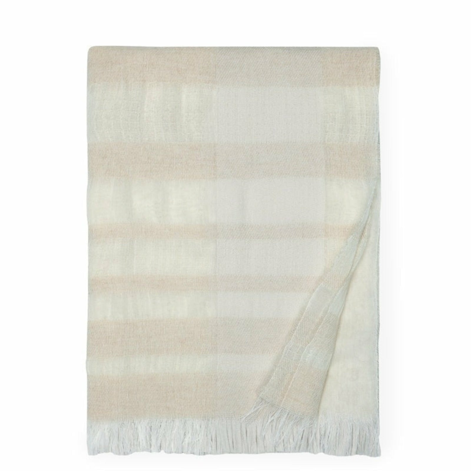 Sferra Rimini Fringed Throw Blanket Natural Fine Linens