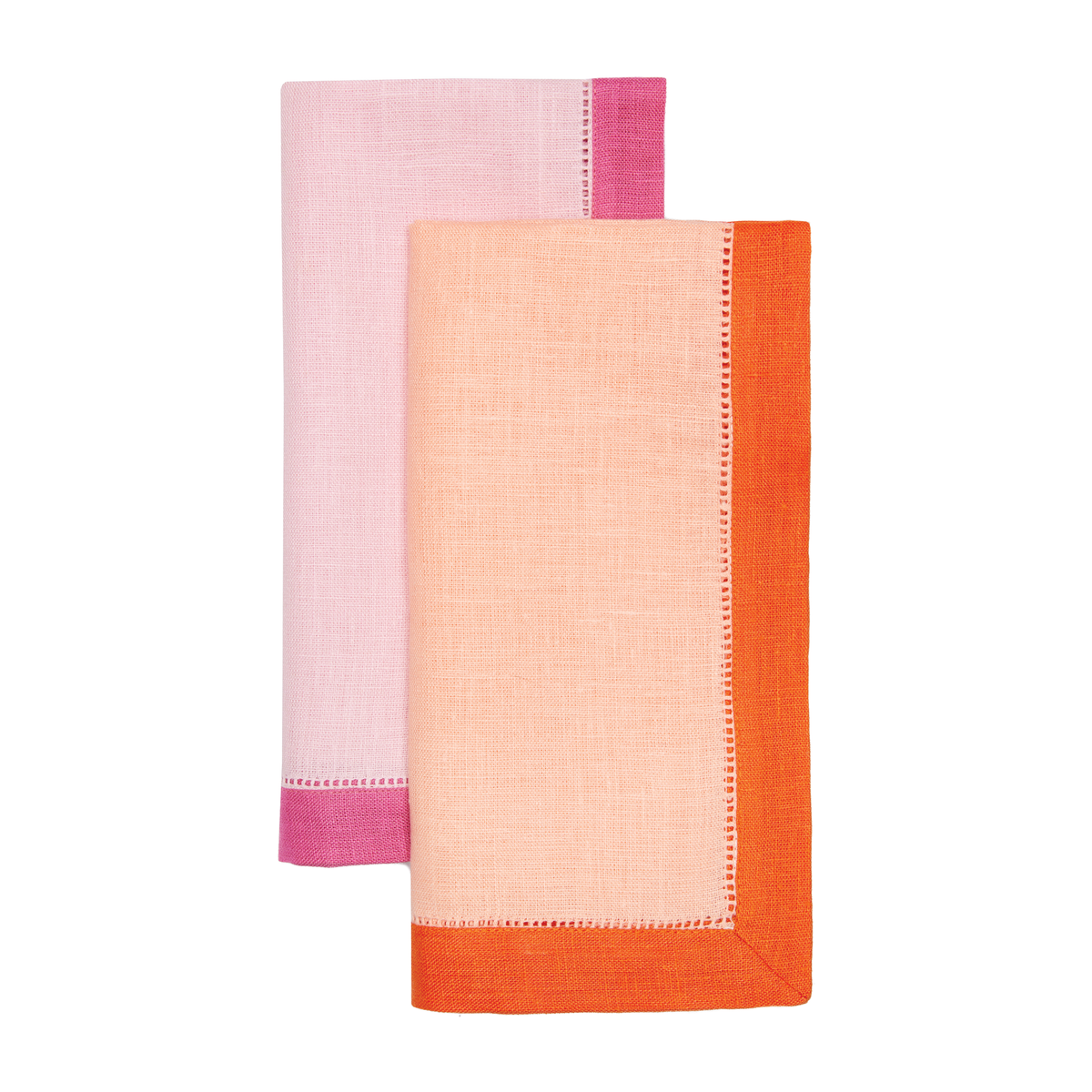 Sferra Roma Table Linens Pink and Carnation with Tangerine and Cameo Color