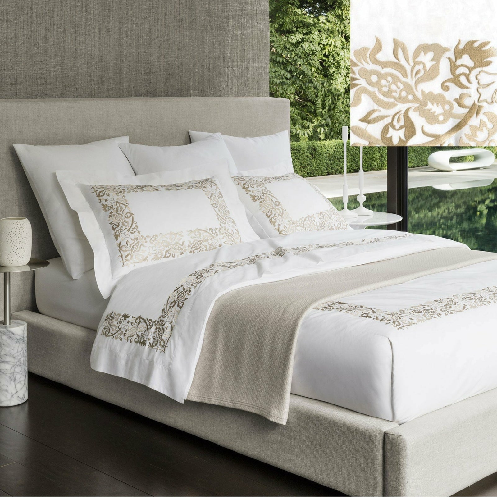 Sferra Saxon Bedding  Main Champagne Fine Linens