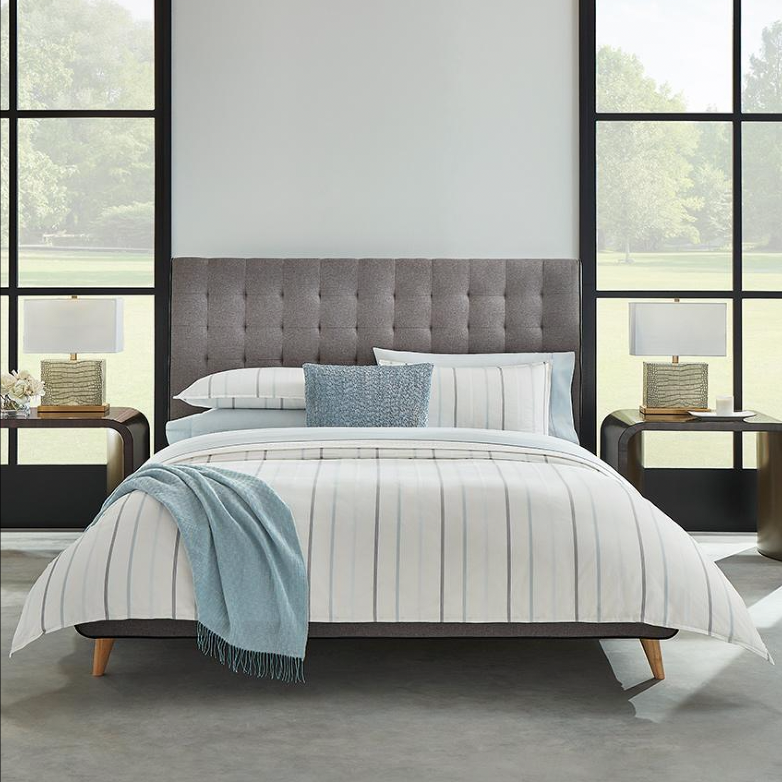 Sferra Striscia Bedding Main Sky Fine Linens