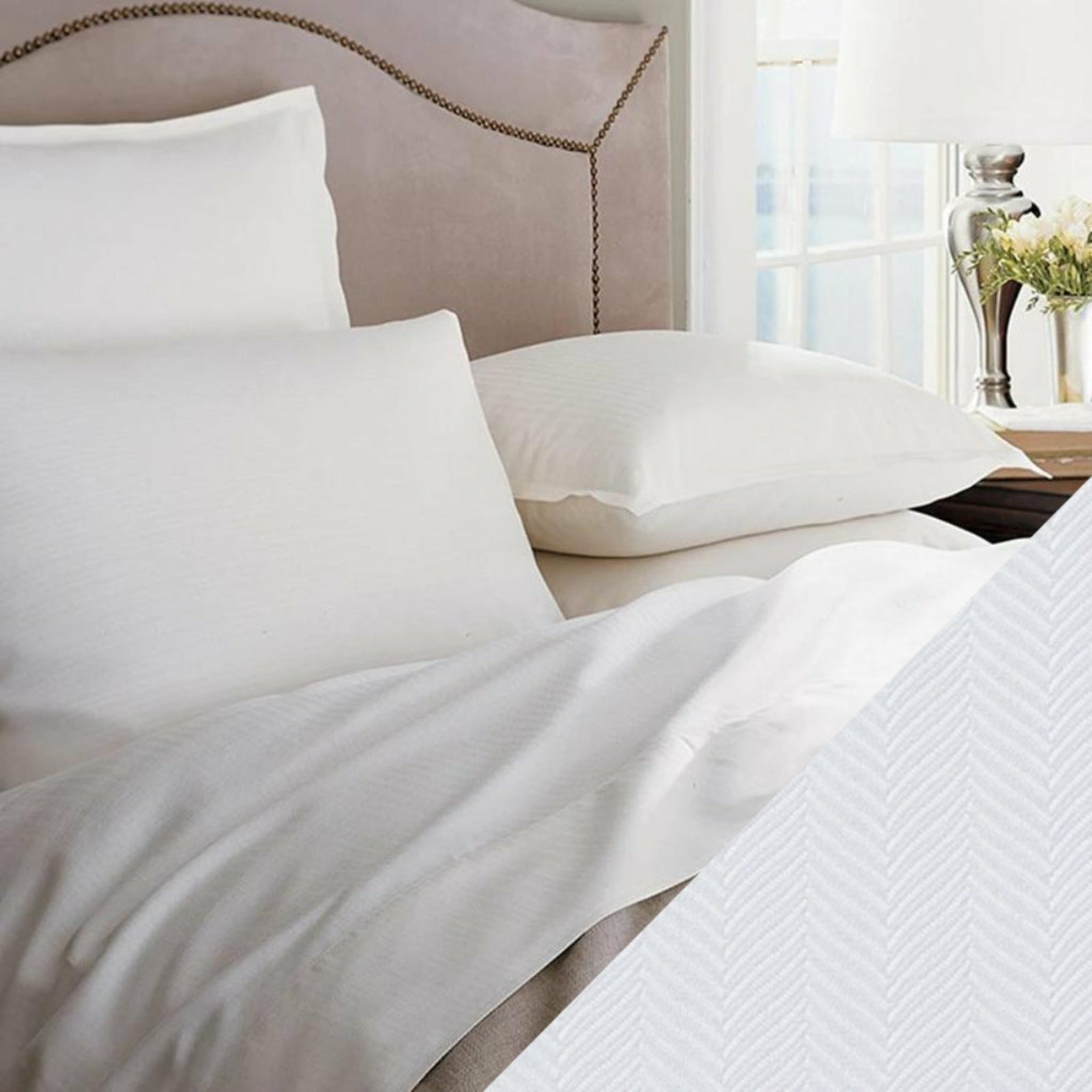 Sferra Tesoro Bedding Main White Fine Linens