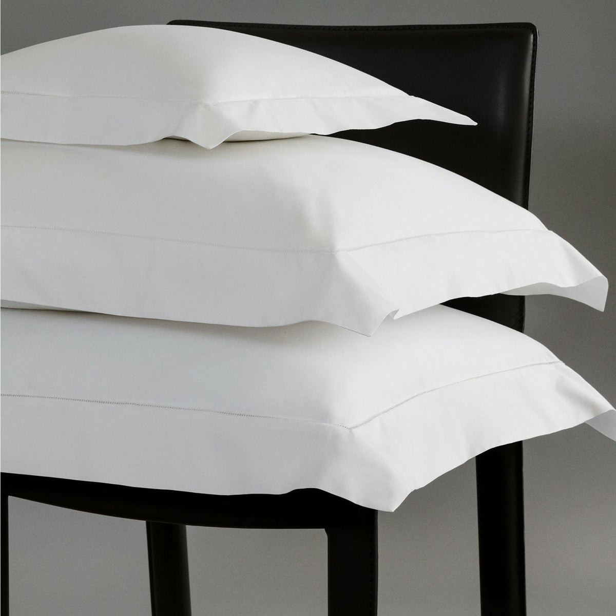 Sferra Analisa Bedding White Sham Pillowcases Stack Fine Linens